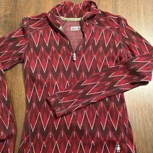 Womens Smartwool Merino 1/4 zip base layer, size Medium
